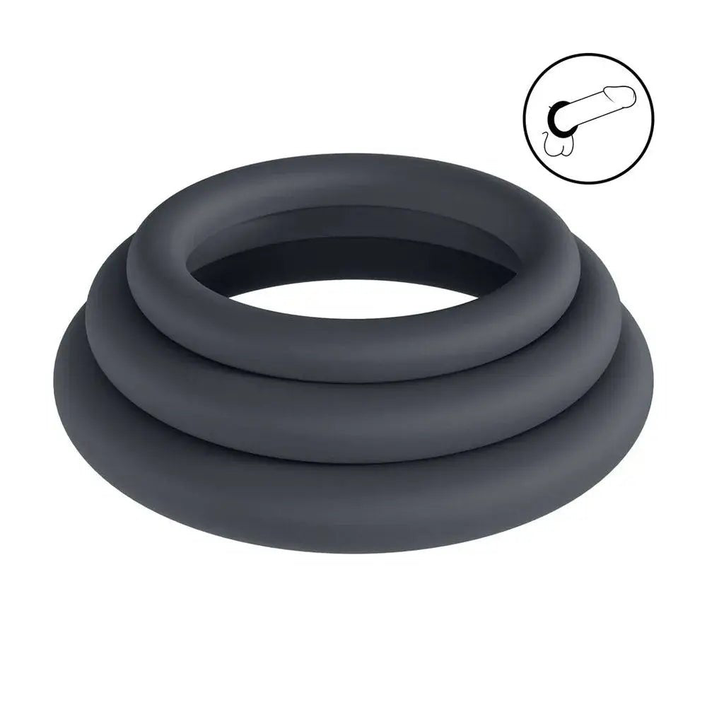 Shop affordable quality LEVELZ Classic Silicone Cock Ring Set - L/XL/XXL - Cock Rings - Set of 3 Sizes - Discreet Intimate Essentials - COCK RINGS - Shots Toys