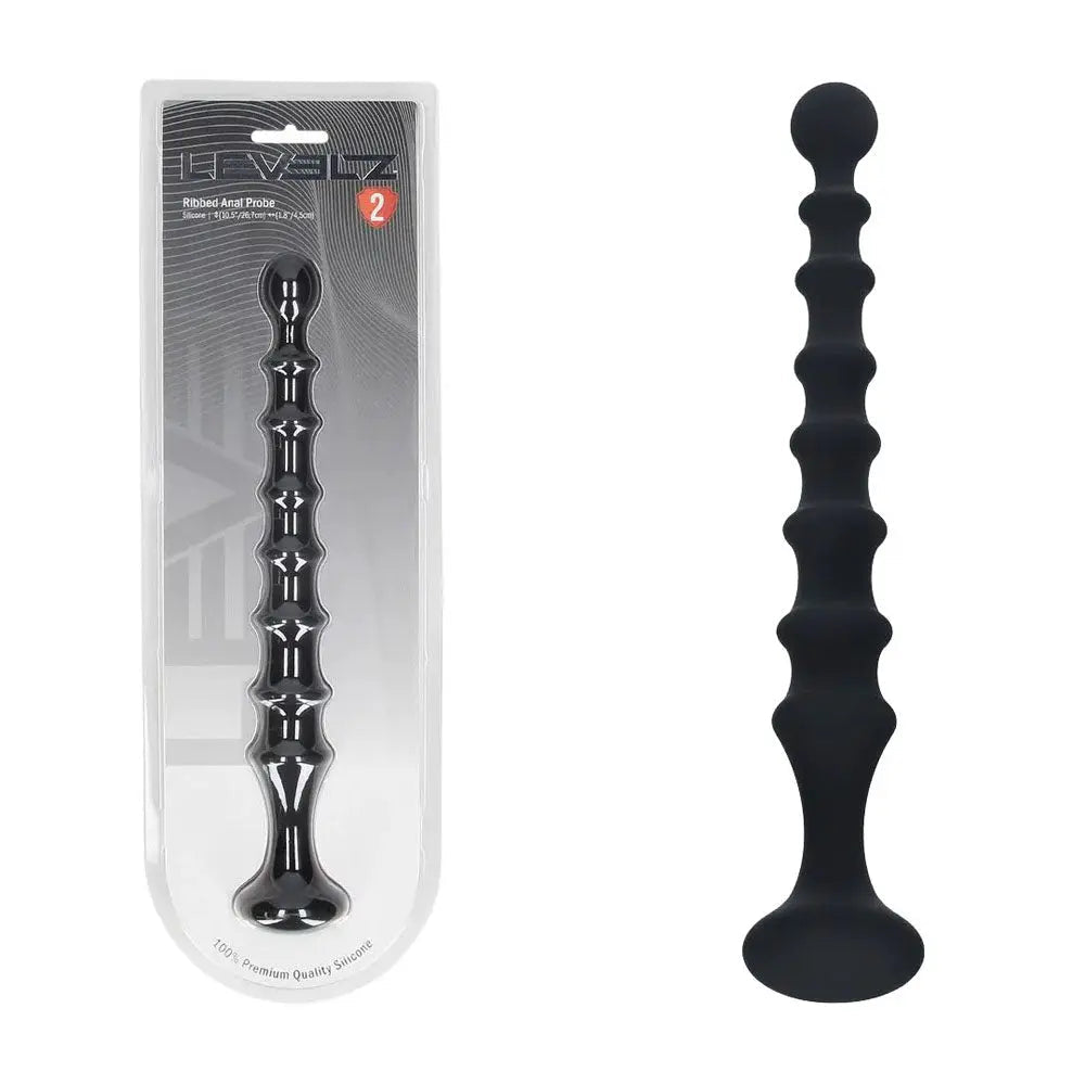 Shop affordable quality LEVELZ Ribbed Silicone Flared Anal Probe - 26.7 cm Anal Beads - Discreet Intimate Essentials - ANAL TOYS - Shots Toys