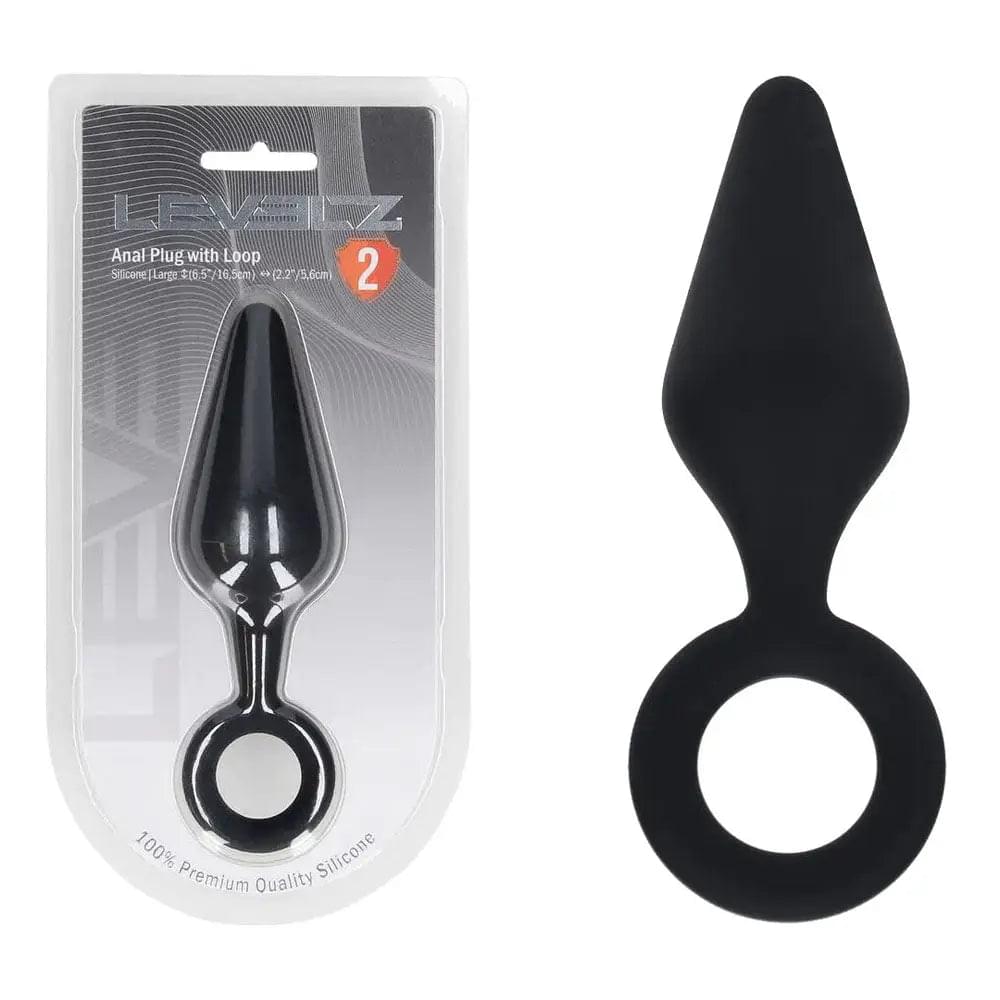 LEVELZ Silicone Anal Plug with Loop - Large -  Large Butt Plug Shots Toys Discreet Intimate Essentials.