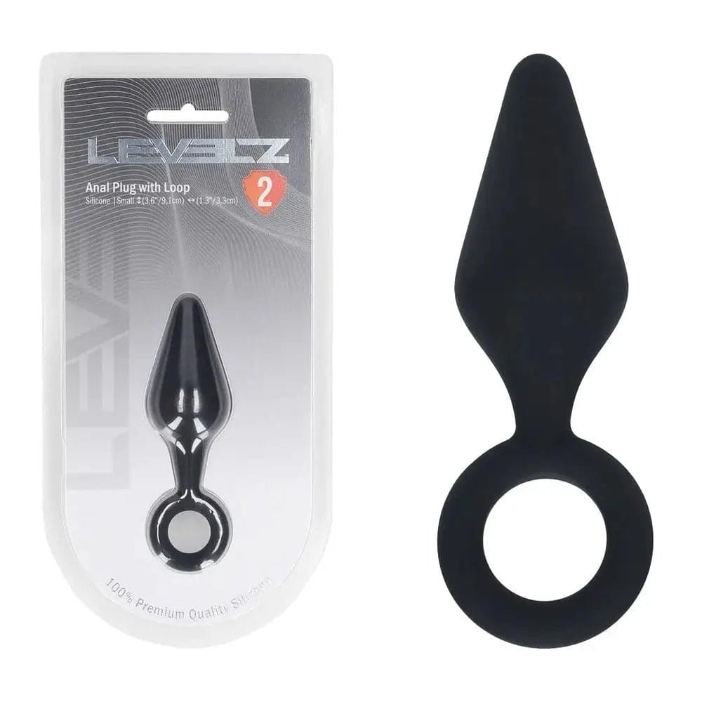 LEVELZ Silicone Anal Plug with Loop - Small -  -  Small Butt Plug Shots Toys Discreet Intimate Essentials.