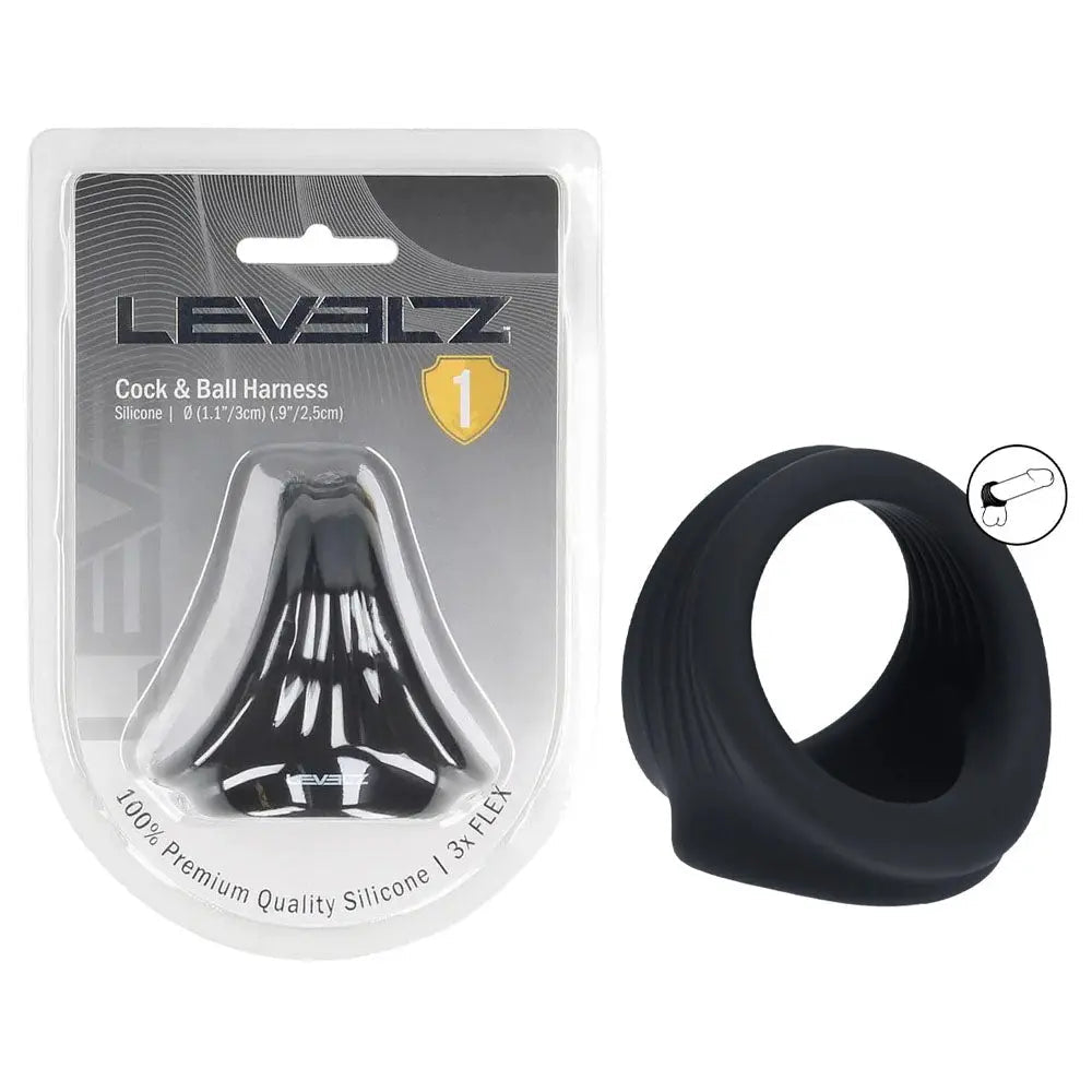 Shop affordable quality LEVELZ Silicone Cock & Ball Harness - Cock & Ball Ring - Discreet Intimate Essentials - COCK RINGS - Shots Toys