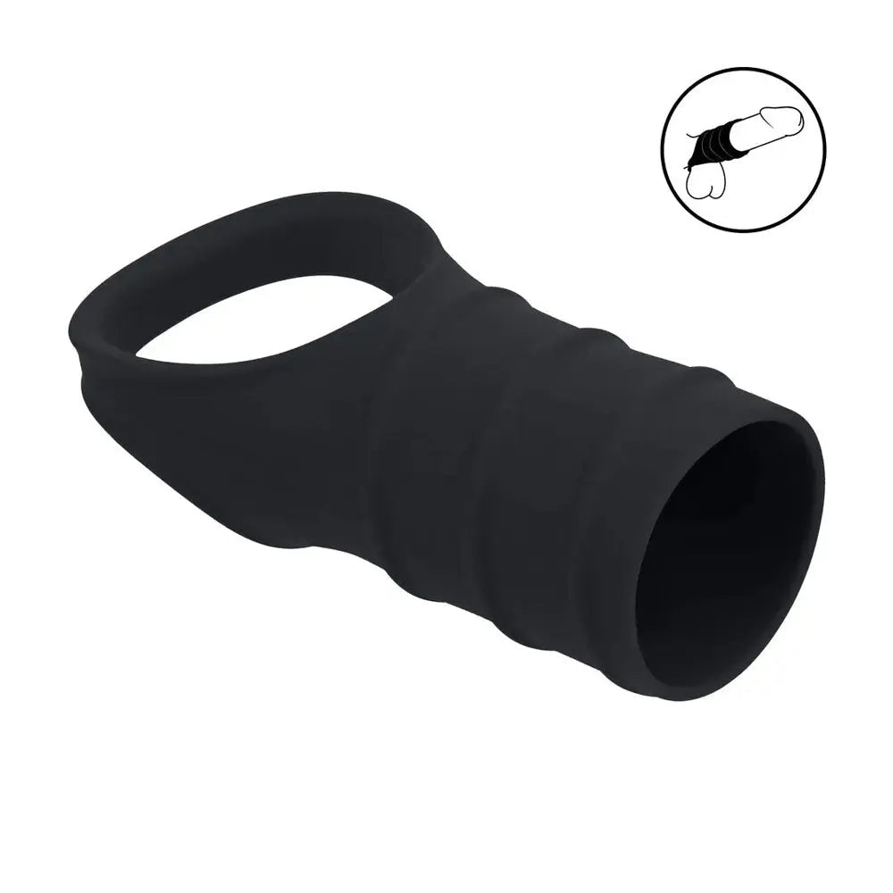 Shop affordable quality LEVELZ Silicone Cock Ring & Ribbed Sleeve - Cock Ring with Sleeve - Discreet Intimate Essentials - COCK RINGS - Shots Toys