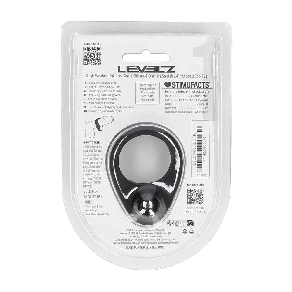 LEVELZ Single Weighted Ball Cock Ring -  -  Weighted Cock Ring Shots Toys Discreet Intimate Essentials.