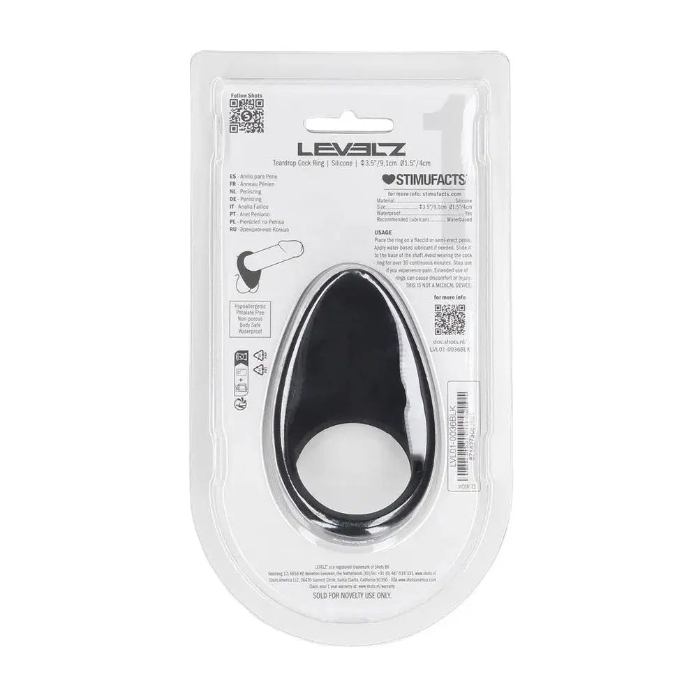 Shop affordable quality LEVELZ Teardrop Silicone Cock Ring - Cock Ring - Discreet Intimate Essentials - COCK RINGS - Shots Toys