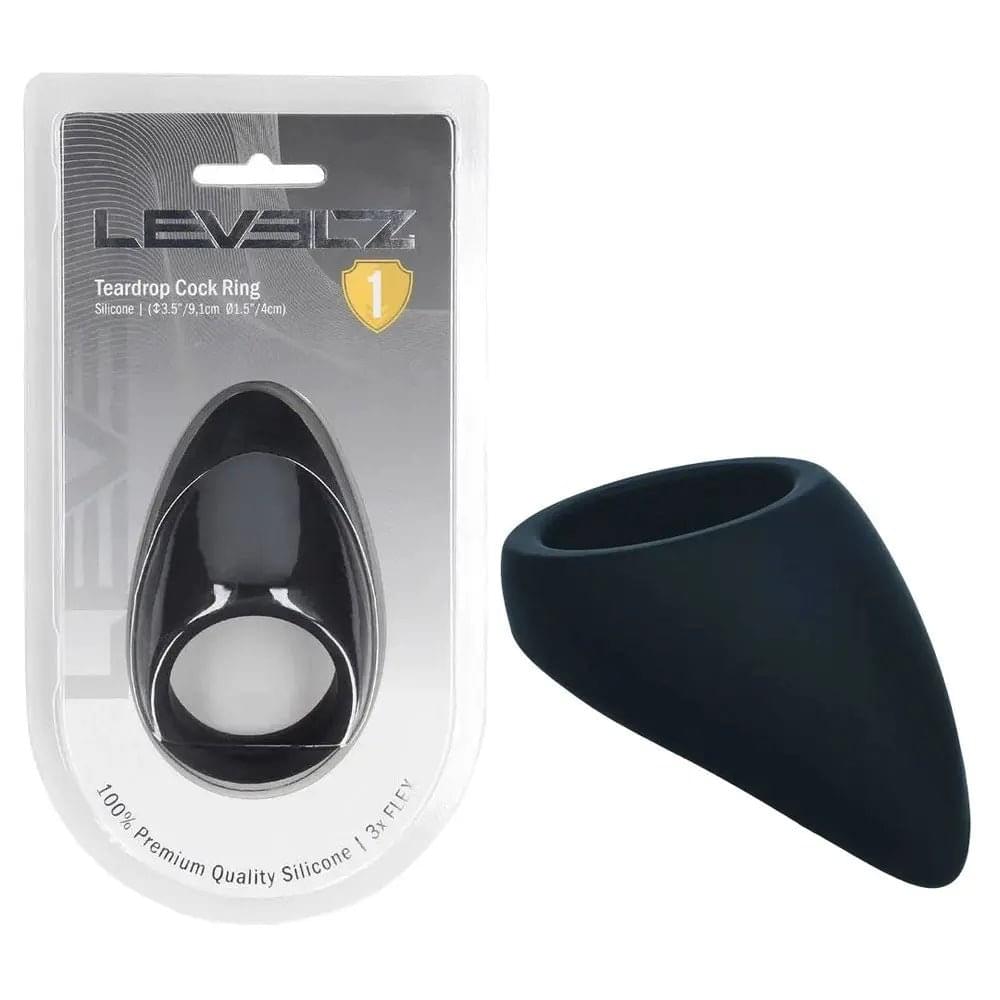 LEVELZ Teardrop Silicone Cock Ring -  -  Cock Ring Shots Toys Discreet Intimate Essentials.