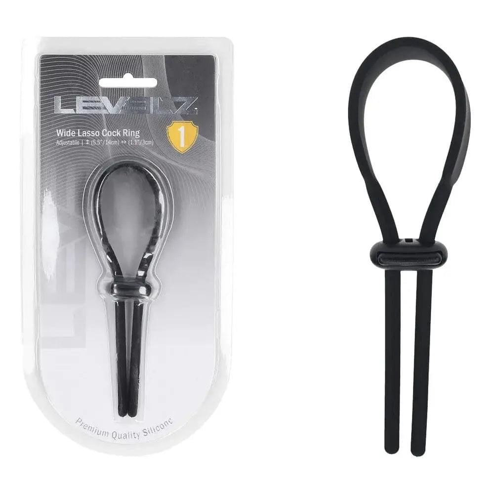LEVELZ Wide Adjustable Silicone Lasso Cock Ring -  Adjustable Cock Ring Shots Toys Discreet Intimate Essentials.