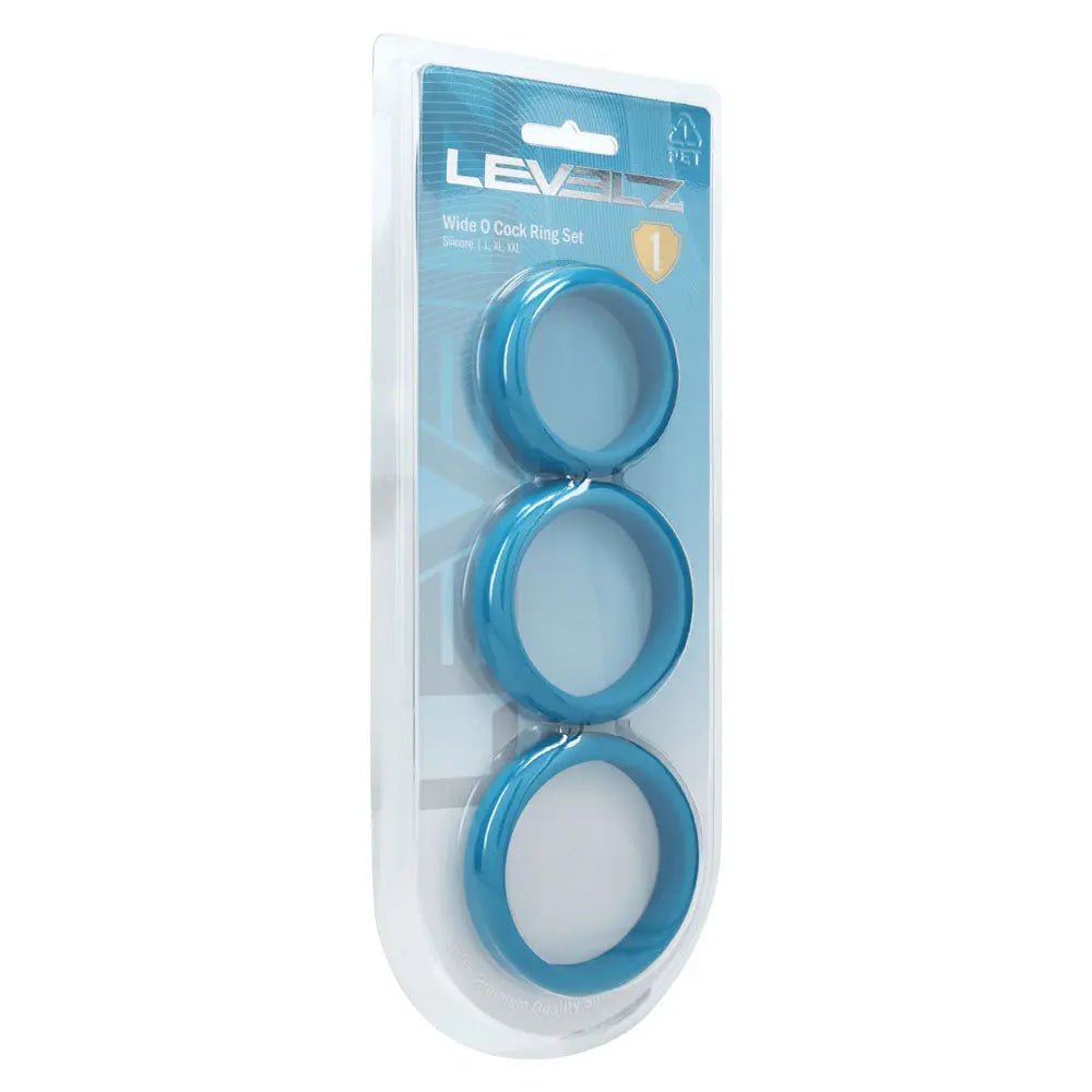 Shop affordable quality LEVELZ Wide O Silicone Cock Ring Set of 3 - L/XL/2X - Teal Cock Rings - Set of 3 Sizes - Discreet Intimate Essentials - COCK RINGS - Shots Toys