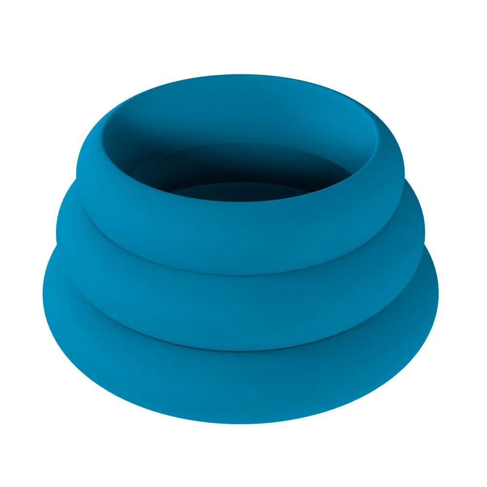Shop affordable quality LEVELZ Wide O Silicone Cock Ring Set of 3 - L/XL/2X - Teal Cock Rings - Set of 3 Sizes - Discreet Intimate Essentials - COCK RINGS - Shots Toys