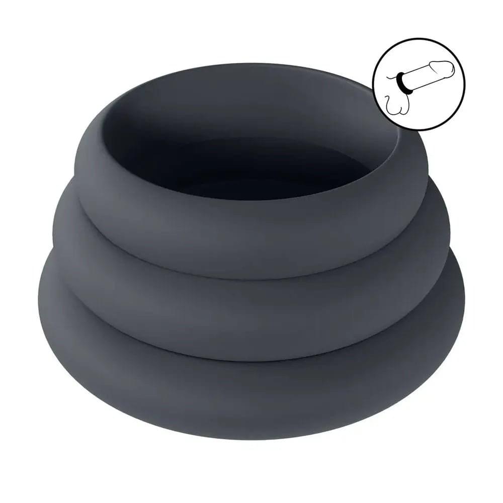 LEVELZ Wide O Silicone Cock Ring Set of 3 - S/M/L -  Cock Rings - Set of 3 Sizes Shots Toys Discreet Intimate Essentials.