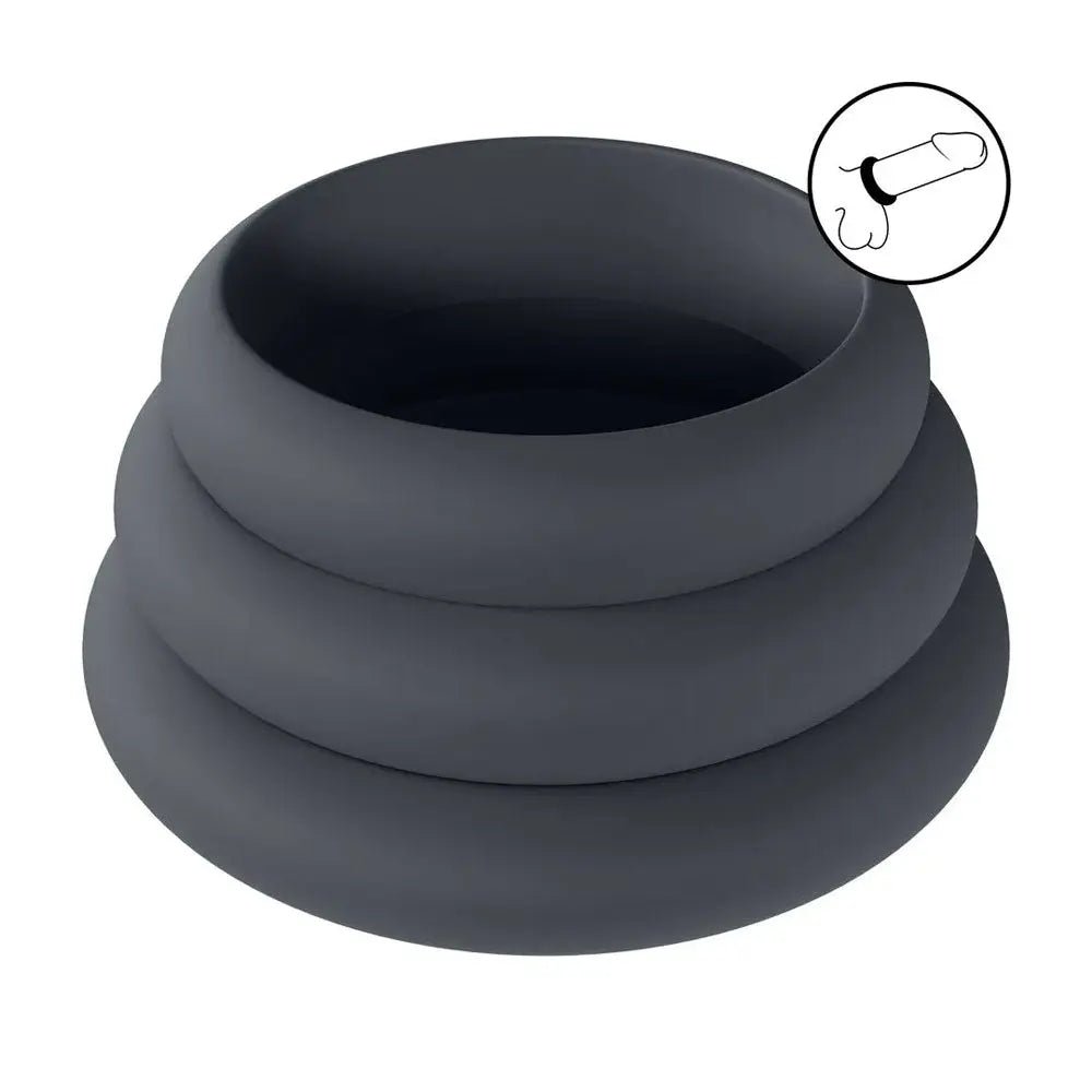 Shop affordable quality LEVELZ Wide O Silicone Cock Ring Set of 3 - S/M/L - Cock Rings - Set of 3 Sizes - Discreet Intimate Essentials - COCK RINGS - Shots Toys