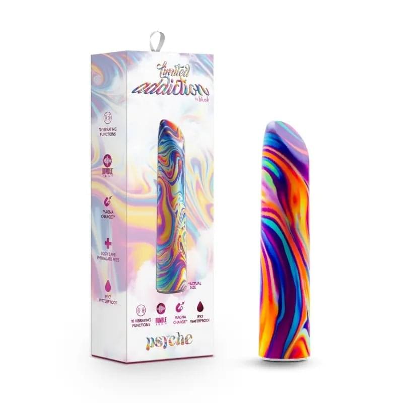Limited Addiction Psyche - Power Vibe - Rainbow 10.2 cm USB Rechargeable Bulet Blush Novelties Discreet Intimate Essentials.