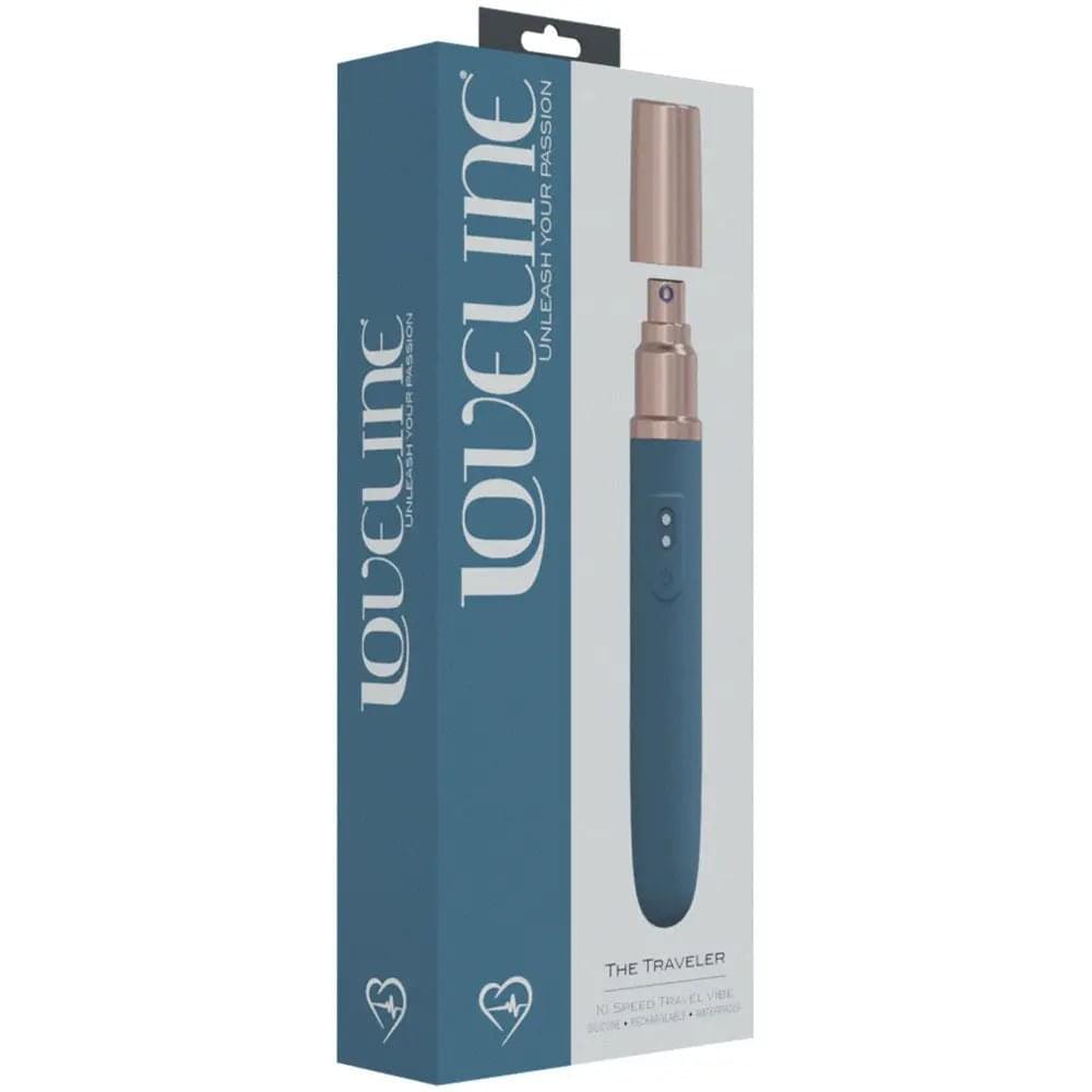 LOVELINE The Traveler -  -  17.6 cm USB Rechargeable Vibrator with Lube Applicator Shots Toys Discreet Intimate Essentials.