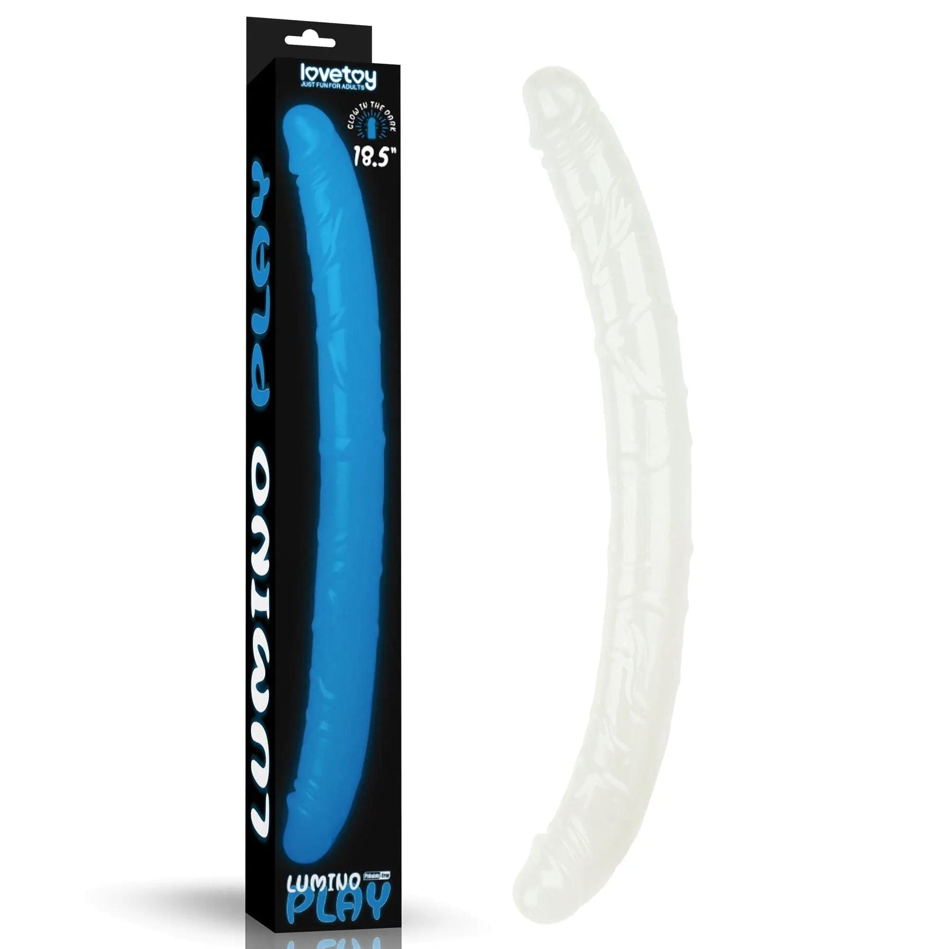 Lumino Play 18.5'' Double Dildo - Glow in the Dark  47 cm Double Dong Lovetoy Discreet Intimate Essentials.