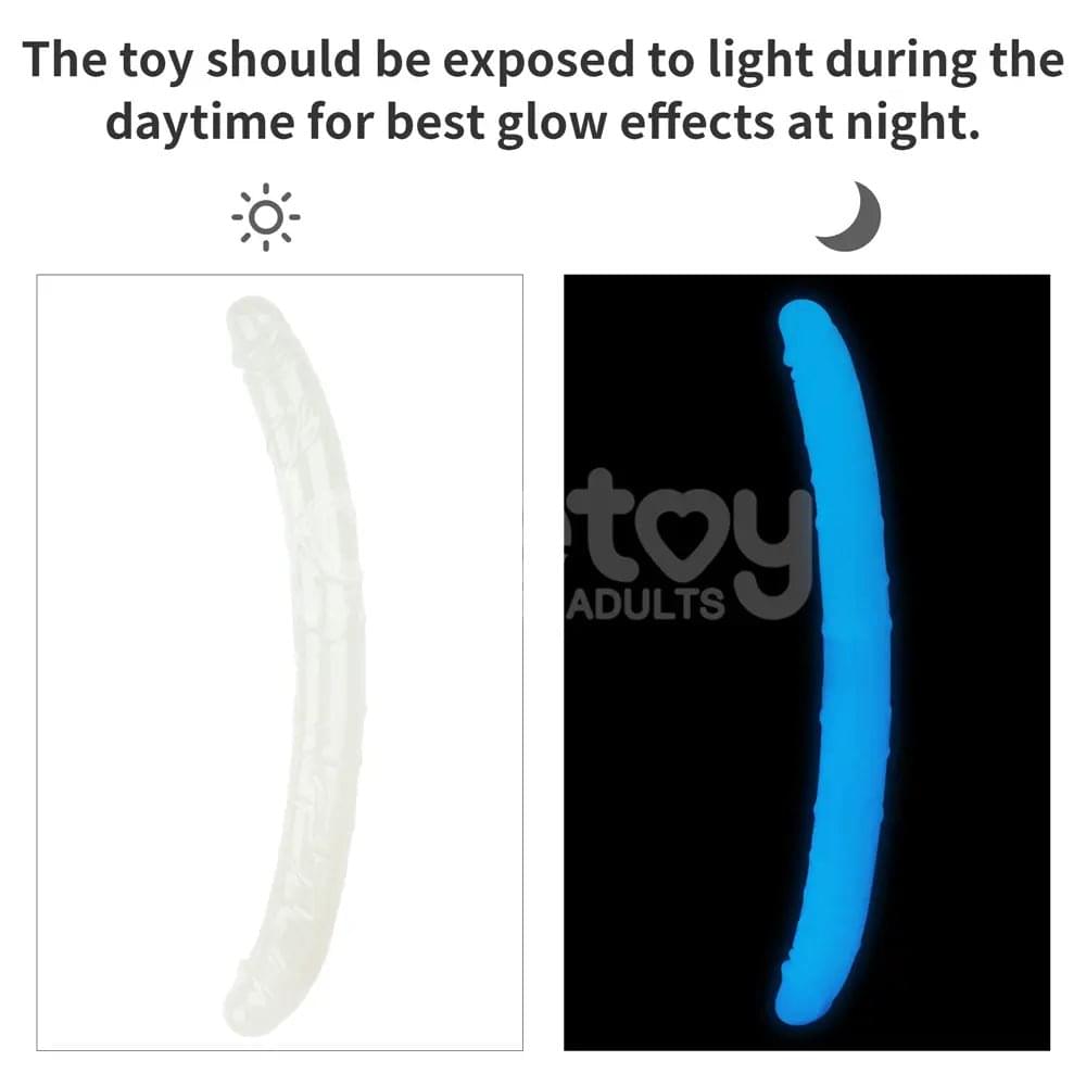 Lumino Play 18.5'' Double Dildo - Glow in the Dark  47 cm Double Dong Lovetoy Discreet Intimate Essentials.