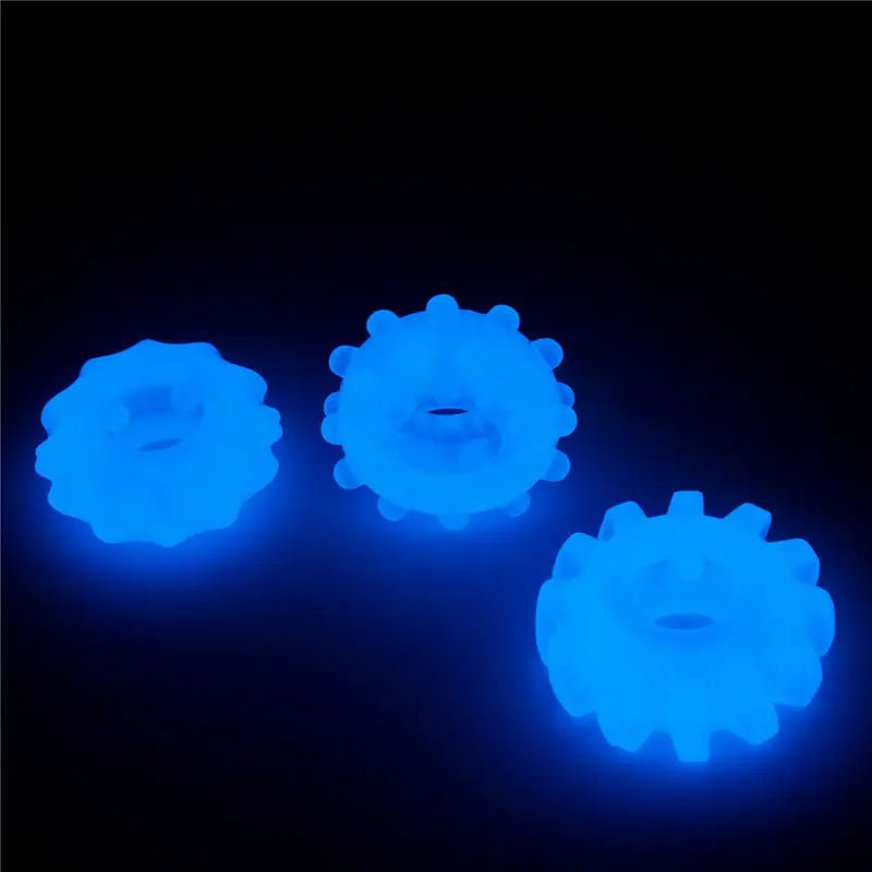 Shop affordable quality Lumino Play Penis Rings 3 Pack - Glow in the Dark Cock Rings - Set of 3 - Discreet Intimate Essentials - COCK RINGS - Lovetoy