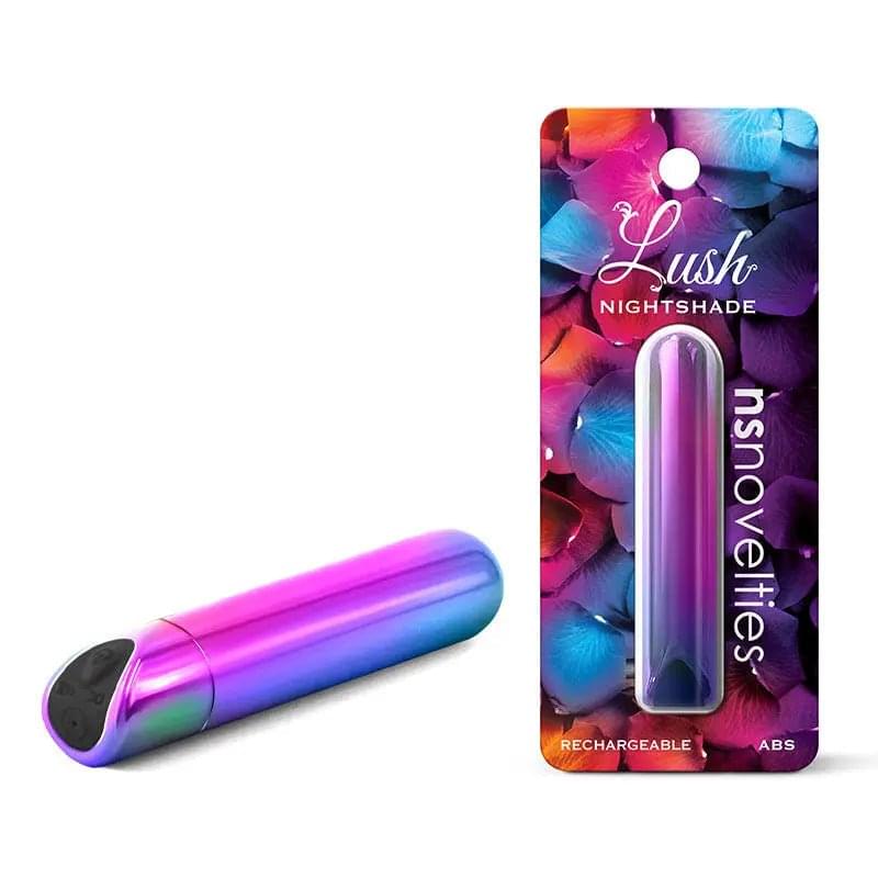 Lush Nightshade - Multicolour - Multicoloured 8.9 cm USB Rechargeable Bullet NS Novelties Discreet Intimate Essentials.