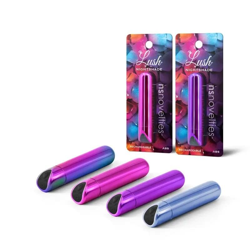 Lush Nightshade - Multicolour - Multicoloured 8.9 cm USB Rechargeable Bullet NS Novelties Discreet Intimate Essentials.