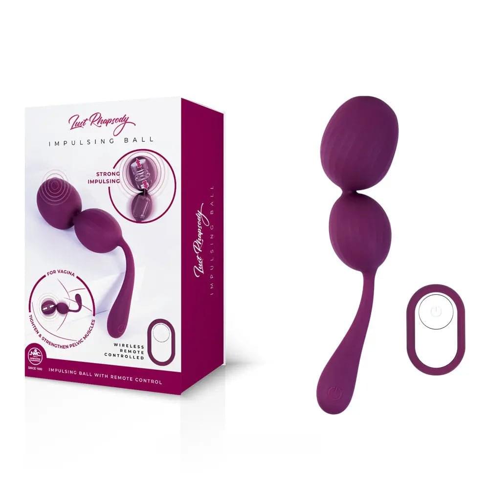 Lust Rhapsody Impulsing Ball -  USB Rechargeable Impulsing Kegel Balls with Wireless Remote Excellent Power Discreet Intimate Essentials.