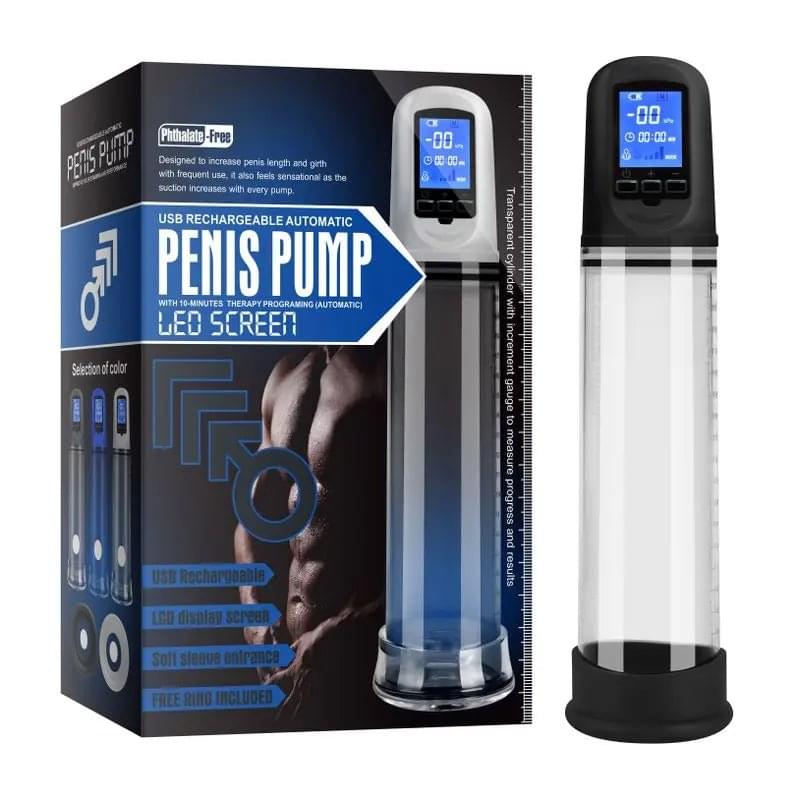 Luxury USB LCD Auto-Pump Clear Daytona Discreet Intimate Essentials.