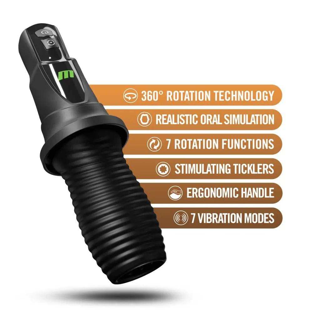 M For Men - 3rd Base -  USB Rechargeable Vibrating & Rotating Auto Stroker Blush Novelties Discreet Intimate Essentials.