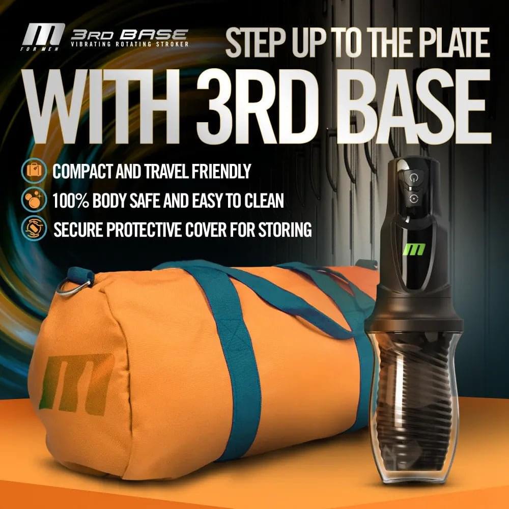M For Men - 3rd Base -  USB Rechargeable Vibrating & Rotating Auto Stroker Blush Novelties Discreet Intimate Essentials.