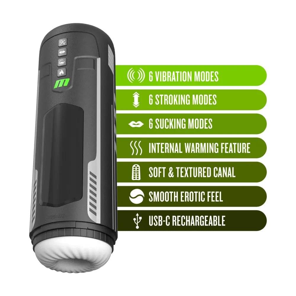M For Men - Master Blaster - USB Rechargeable Vibrating & Sucking Auto Stroker Blush Novelties Discreet Intimate Essentials.