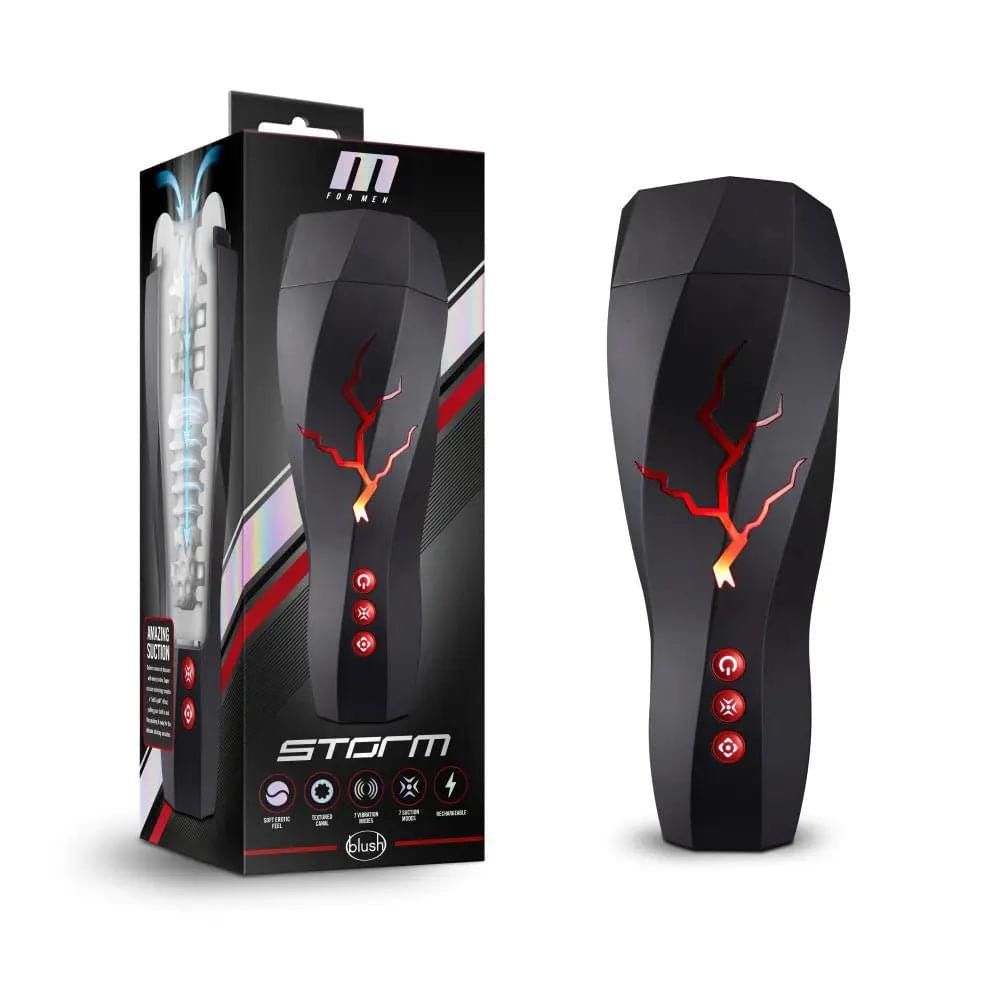 M For Men - Storm - USB Rechargeable Milking & Vibrating Auto Stroker Blush Novelties Discreet Intimate Essentials.