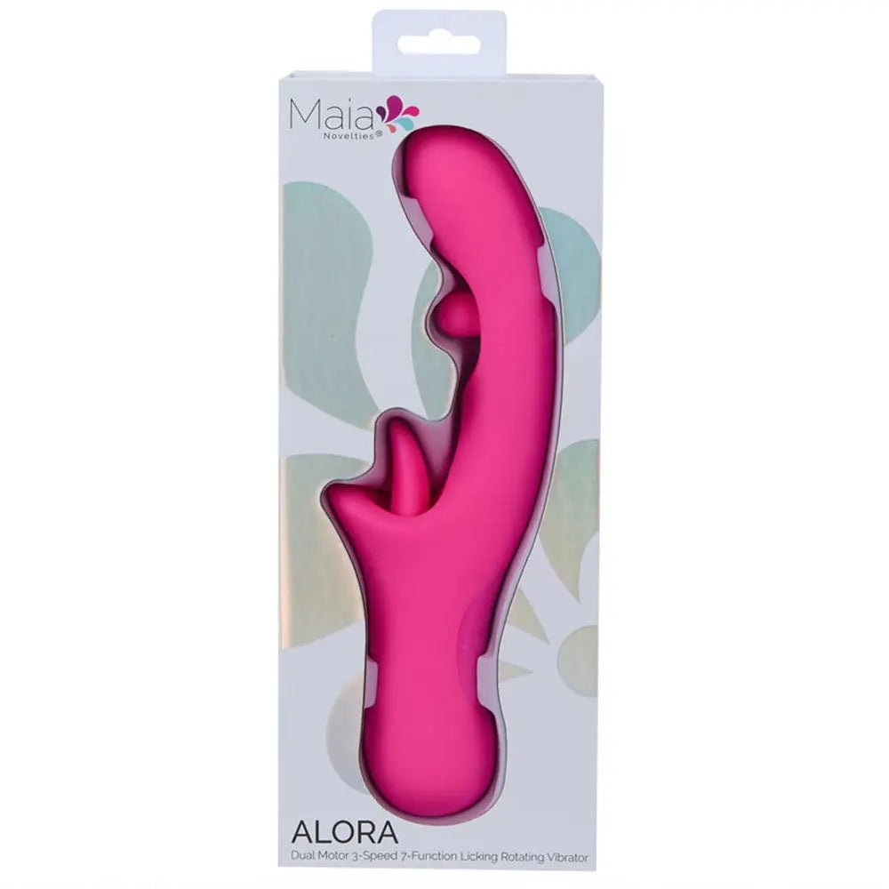 Shop affordable quality Maia ALORA - 24.1 cm USB Rechargeable Rotating & Licking Vibrator - Discreet Intimate Essentials - VIBRATORS - Maia Toys
