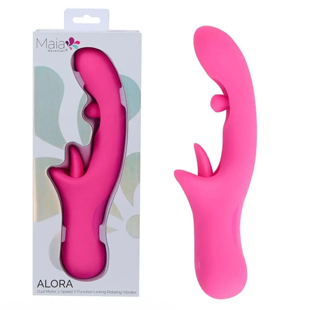 Maia ALORA -  24.1 cm USB Rechargeable Rotating & Licking Vibrator Maia Toys Discreet Intimate Essentials.