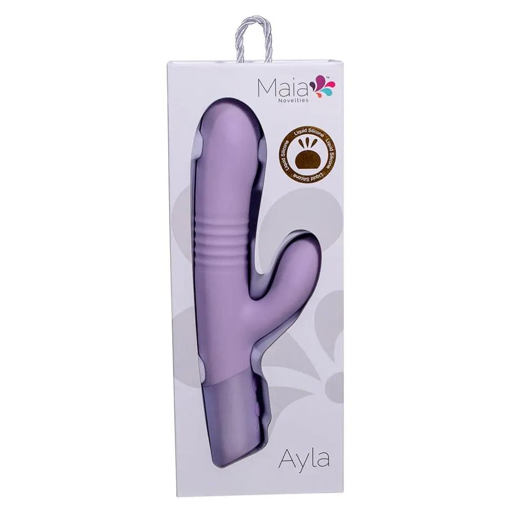 Maia AYLA - Lavender 24.4 cm USB Rechargeable Thrusting Rabbit Vibrator Maia Toys Discreet Intimate Essentials.