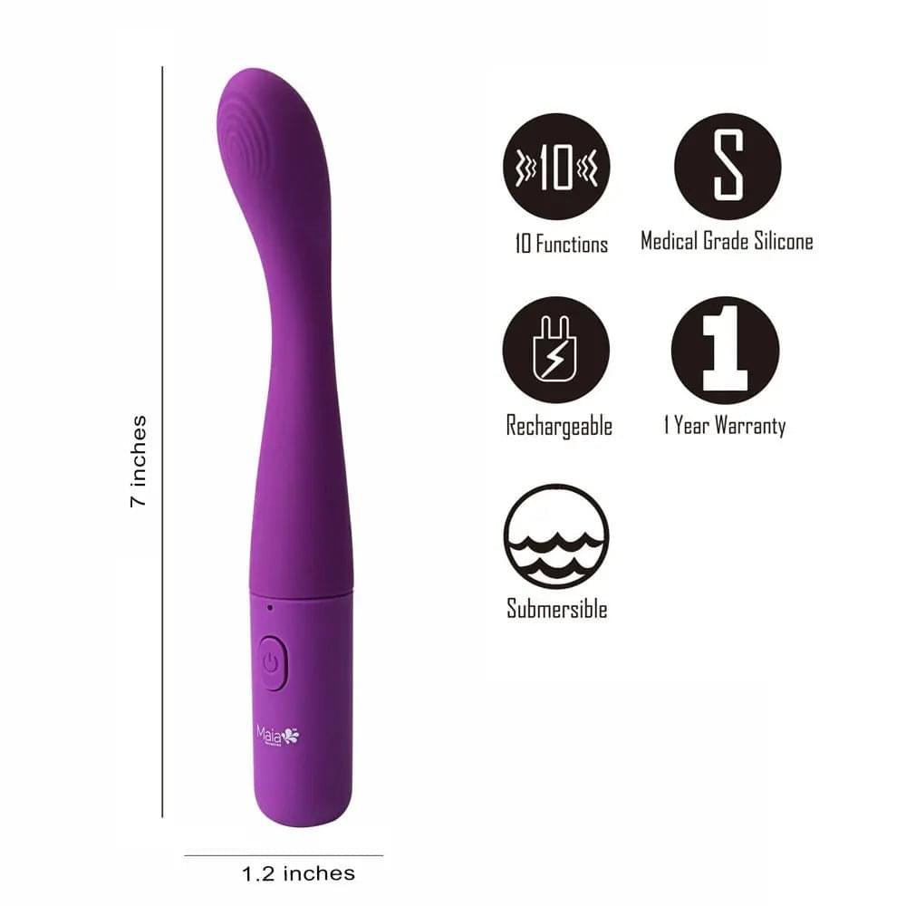 Maia CHELSI -  17.8 cm USB Rechargeable Vibrator Maia Toys Discreet Intimate Essentials.