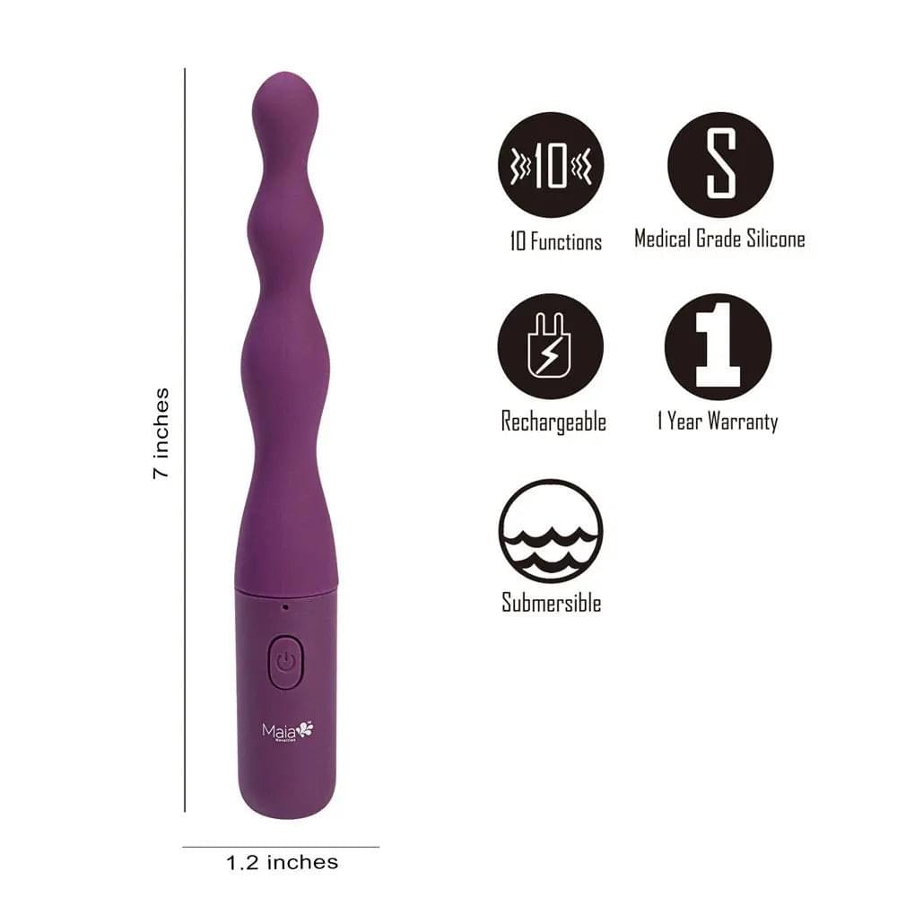 Maia DANI -  17.8 cm USB Rechargeable Beaded Vibrator Maia Toys Discreet Intimate Essentials.
