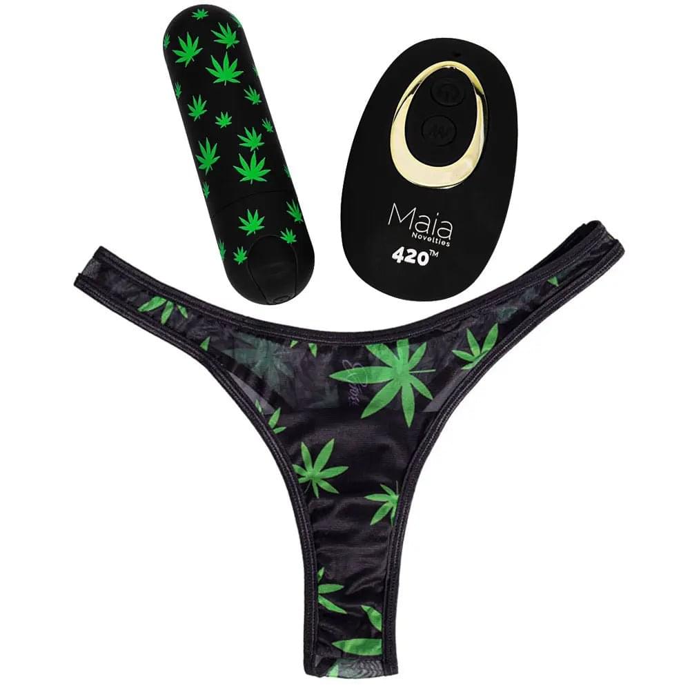 Maia DATE NIGHT 420 PANTY VIBE - L/XL -  L/XL 420 Panty with  USB Rechargeable Bullet & Remote Maia Toys Discreet Intimate Essentials.