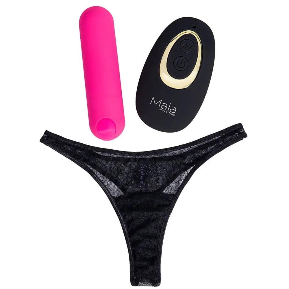 Maia DATE NIGHT PANTY VIBE - L/XL -  L/XL Panty with Pink USB Rechargeable Bullet & Remote Maia Toys Discreet Intimate Essentials.