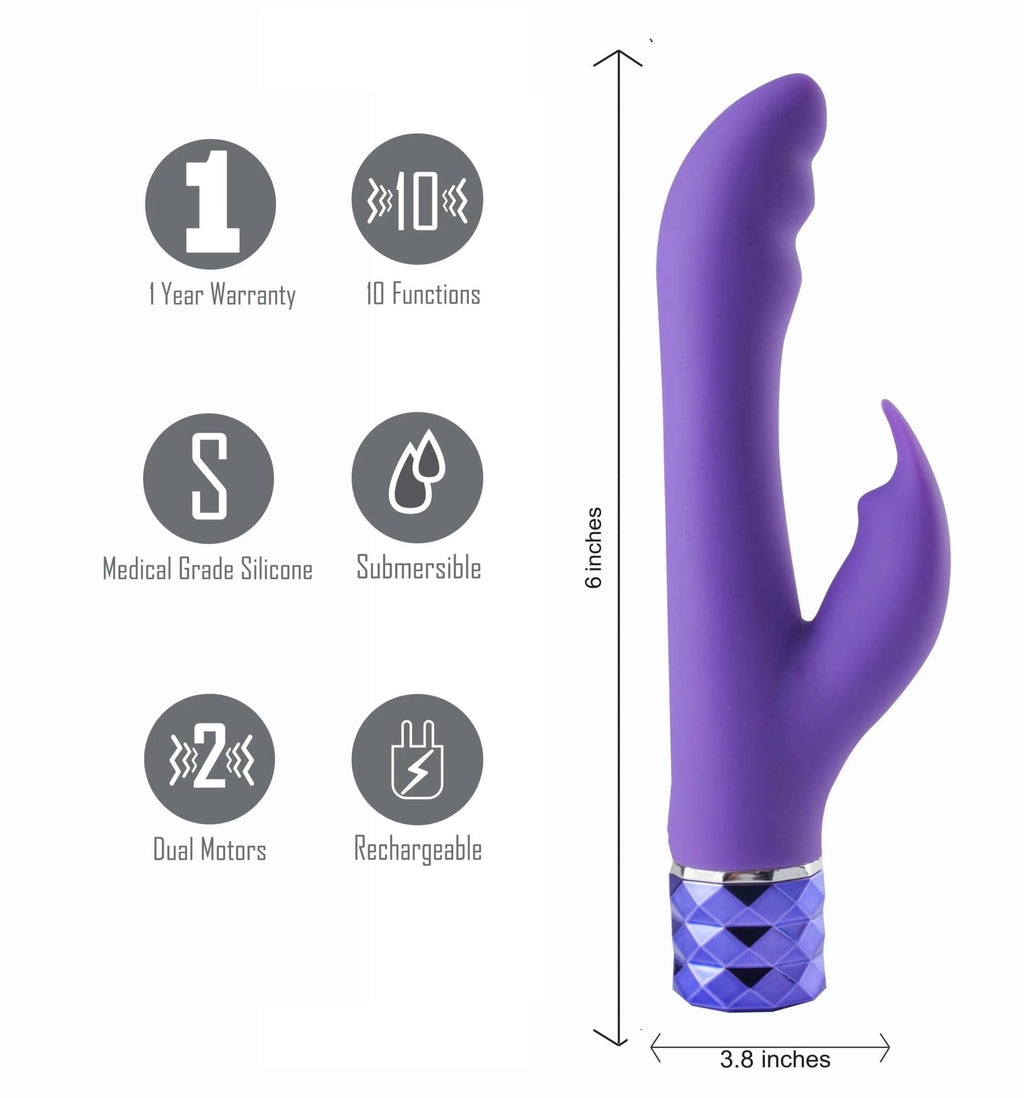 Maia Hailey -  15.2 cm USB Rechargeable Rabbit Vibrator Maia Toys Discreet Intimate Essentials.