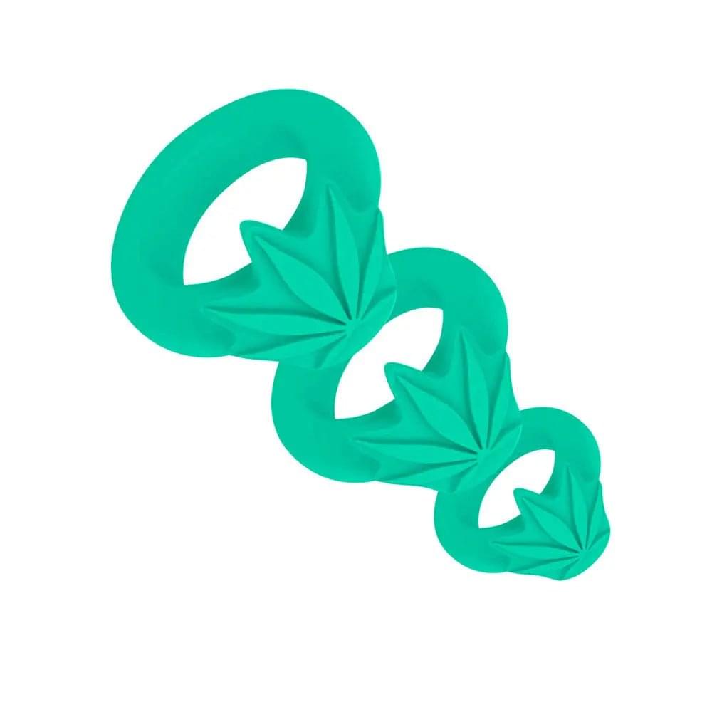 Maia HAZEY -  Pot Leaf Cock Rings - Set of 3 Maia Toys Discreet Intimate Essentials.