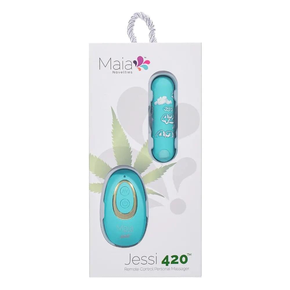 Maia JESSI 420 Remote - Sky  7.6 cm USB Rechargeable Bullet with Wireless Remote Maia Toys Discreet Intimate Essentials.