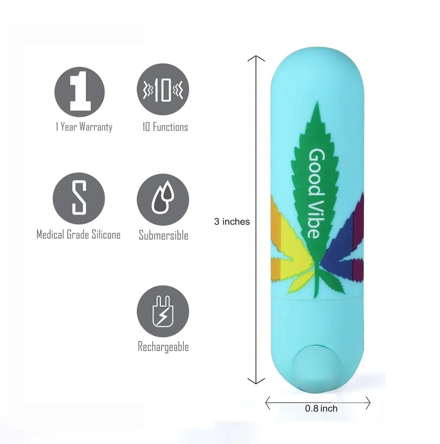 Maia Jessi 420 - Teal 7.6 cm USB Rechargeable Bullet Maia Toys Discreet Intimate Essentials.