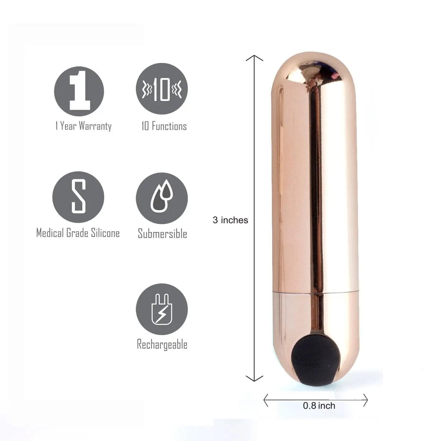 Maia Jessi -  7.6 cm USB Rechargeable Bullet Maia Toys Discreet Intimate Essentials.