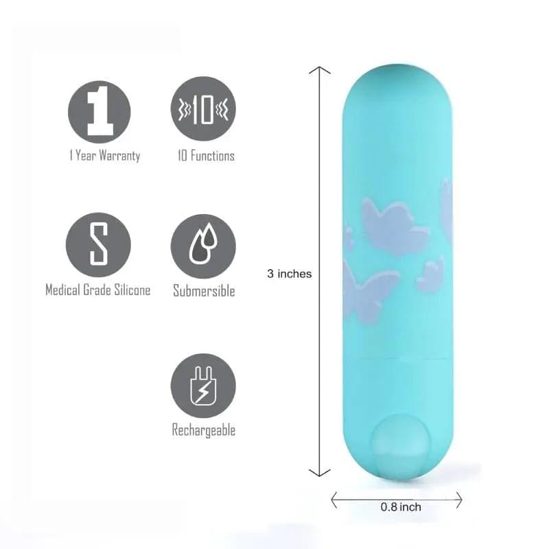 Maia Julia - Teal 7.6 cm USB Rechargeable Bullet Maia Toys Discreet Intimate Essentials.