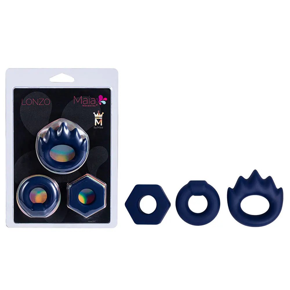 Shop affordable quality Maia LONZO - Silicone Cock Rings - Set of 3 - Discreet Intimate Essentials - COCK RINGS - Maia Toys