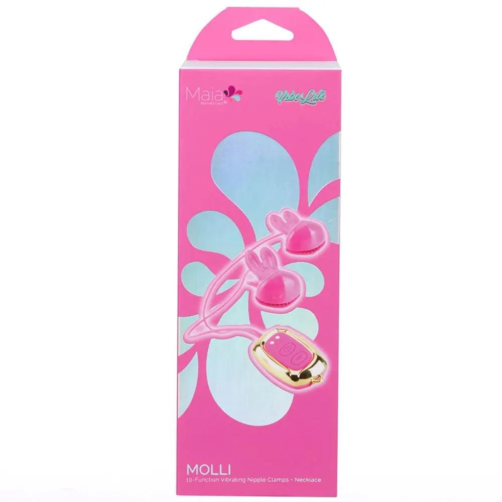 Maia MOLLI -  -  USB Rechargeable Vibrating Nipple Clamps & Necklace Maia Toys Discreet Intimate Essentials.