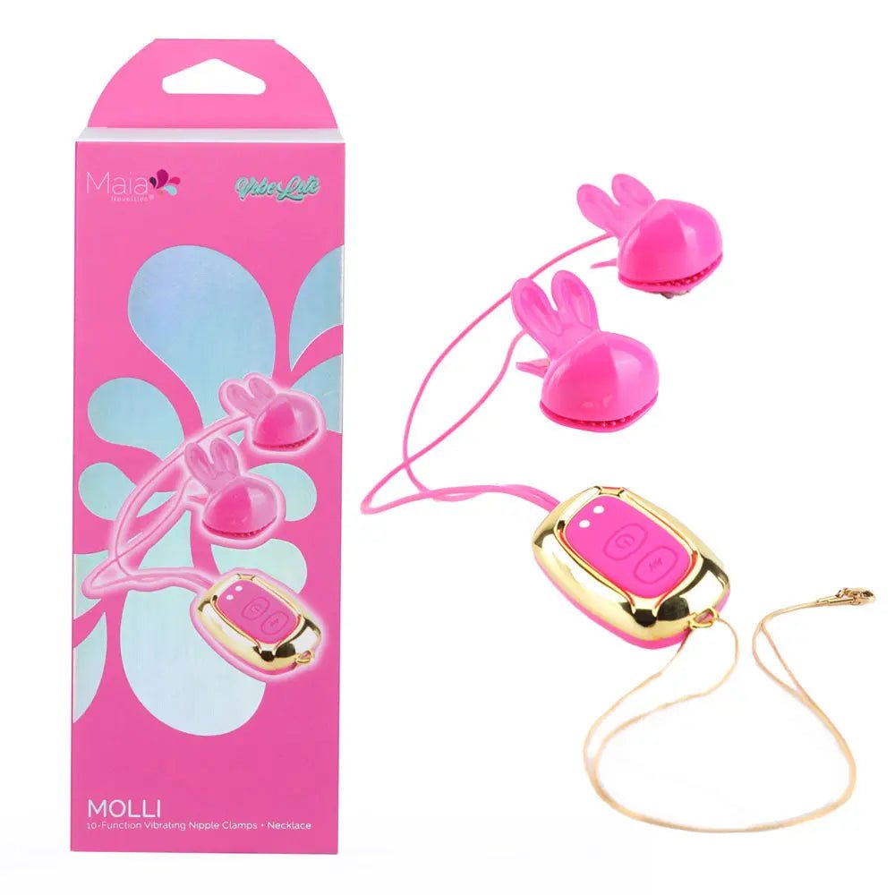 Shop affordable quality Maia MOLLI - USB Rechargeable Vibrating Nipple Clamps & Necklace - Discreet Intimate Essentials - BONDAGE-TOYS - Maia Toys