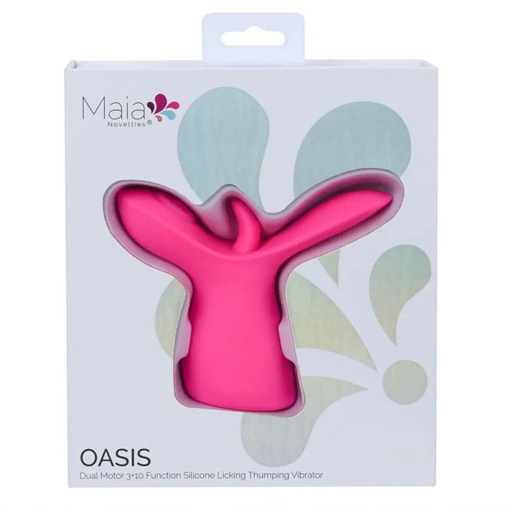 Maia OASIS -  -  USB Rechargeable Dual Motor Licking & Thumping Stimulator Maia Toys Discreet Intimate Essentials.