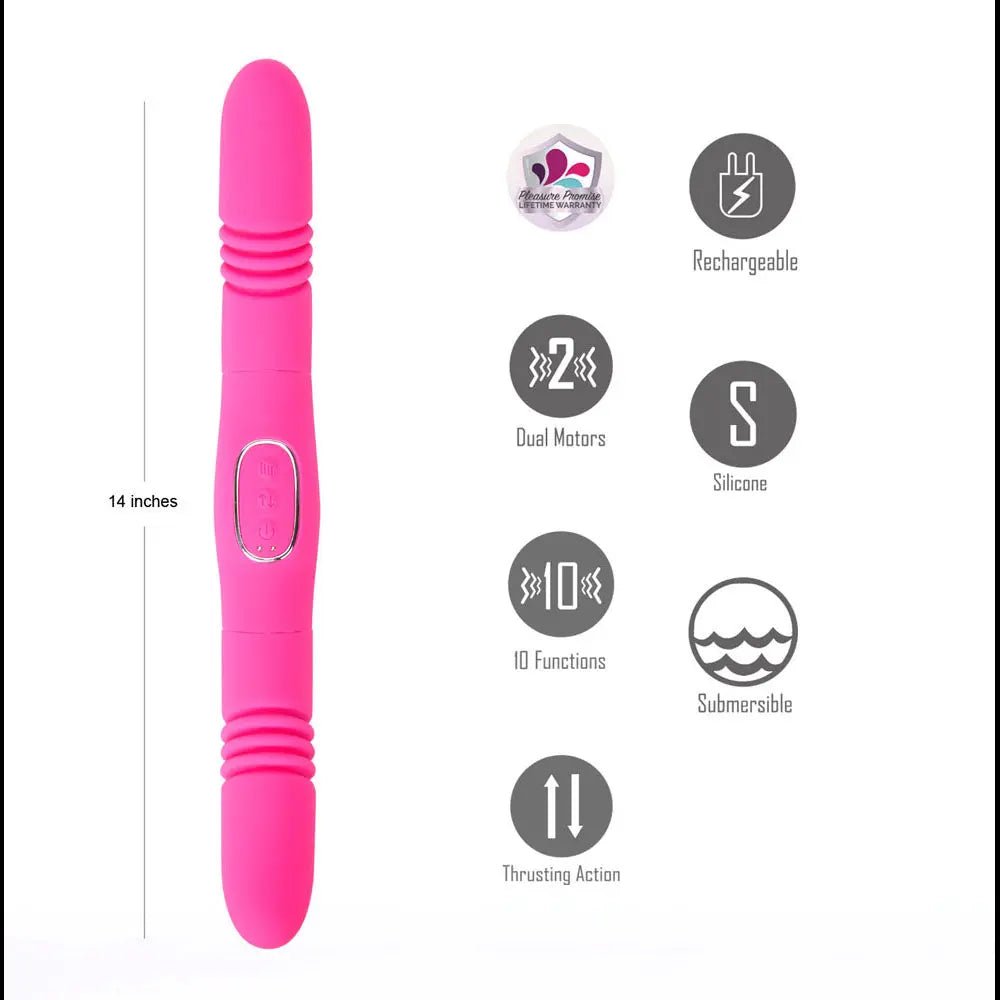 Shop affordable quality Maia ZENA - 35.5 cm USB Rechargeable Dual Thrusting Double Ended Vibrator - Discreet Intimate Essentials - VIBRATORS - Maia Toys
