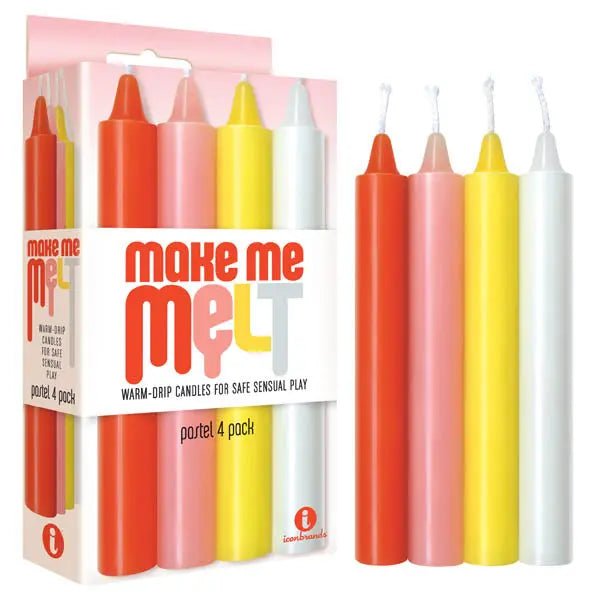 Shop affordable quality Make Me Melt Drip Candles - Pastel - Pastel Drip Candles - 4 Pack - Discreet Intimate Essentials - CANDLES - Icon Brands