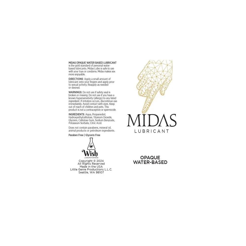 Midas Opaque Water Based Lubricant - 118 ml - Water Based Cum Lube - 118 ml Little Genie Discreet Intimate Essentials.