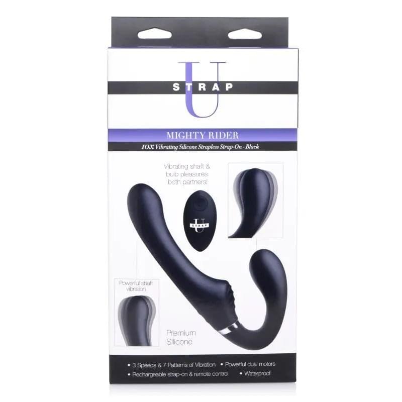 Mighty Rider 10X Strapless Strap-On Black w Remote Strap U Discreet Intimate Essentials.