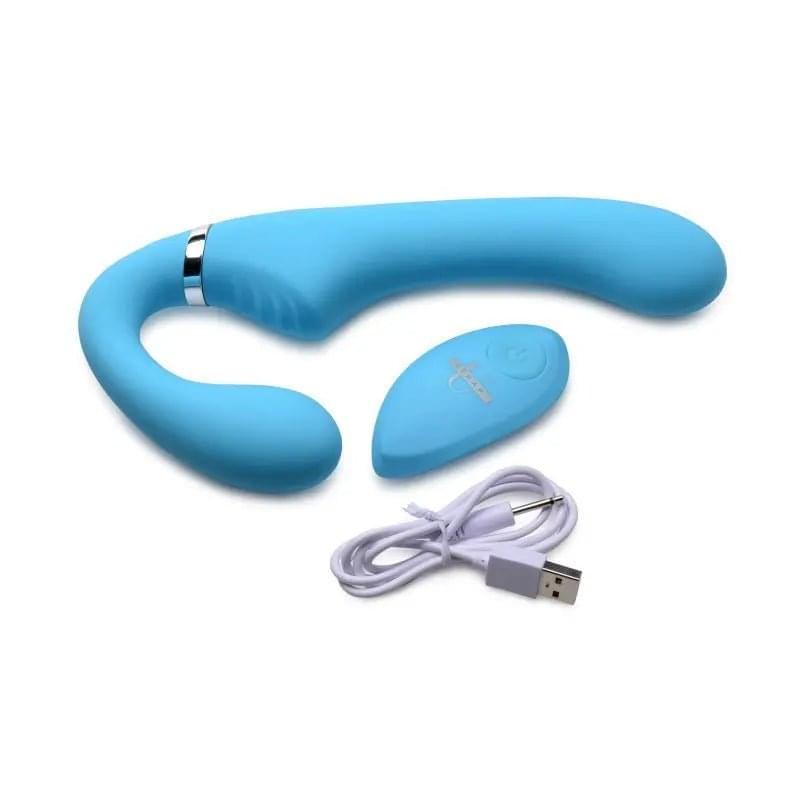 Mighty Rider 10X Strapless Strap-On Blue w Remote Strap U Discreet Intimate Essentials.