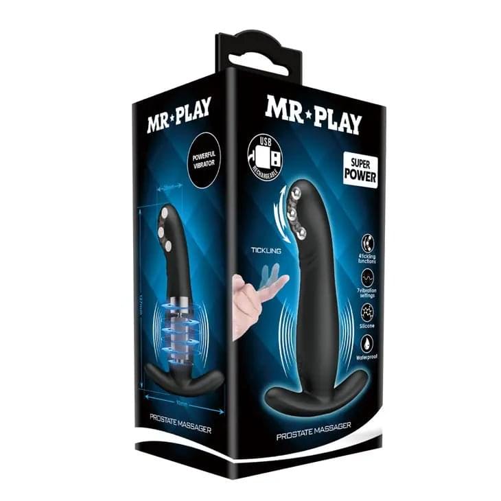 MR PLAY Prostate Massager -  USB Rechargeable Prostate Massager with Flicking Tip Mr Play Discreet Intimate Essentials.